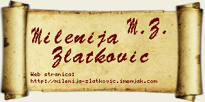 Milenija Zlatković vizit kartica